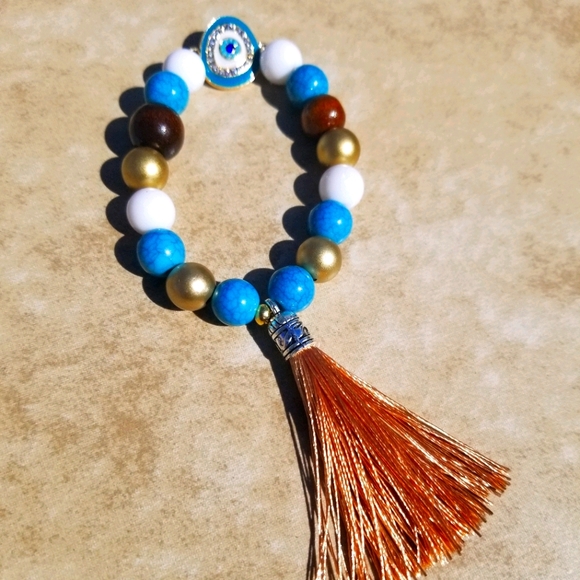 Protective Evil Eye Unisex Beaded Bracelet - Picture 1 of 1